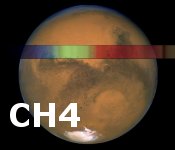 L'instrument PFS embarqu sur la sonde Mars Express a dtect la raie d'absorption caractristique du mthane (CH4) dans l'infrarouge  3,3 microns  (crdit photo : Hubble Space Telescope / droits rservs)